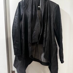 BCBGMaxAzria Dark Jean & Lamb Leather Jacket
